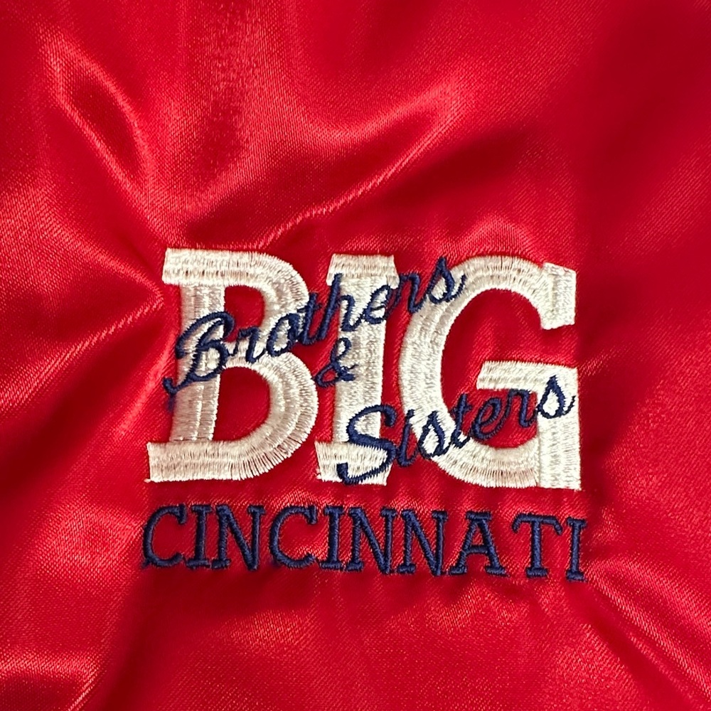 Pla-Jac Dunbrooke Red Satin Varsity Jacket Men’s sz Medium Cincinnati - Picture 3 of 6